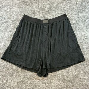 Lunya Modal Ribbed Black High Rise Black Women's Lounge Shorts